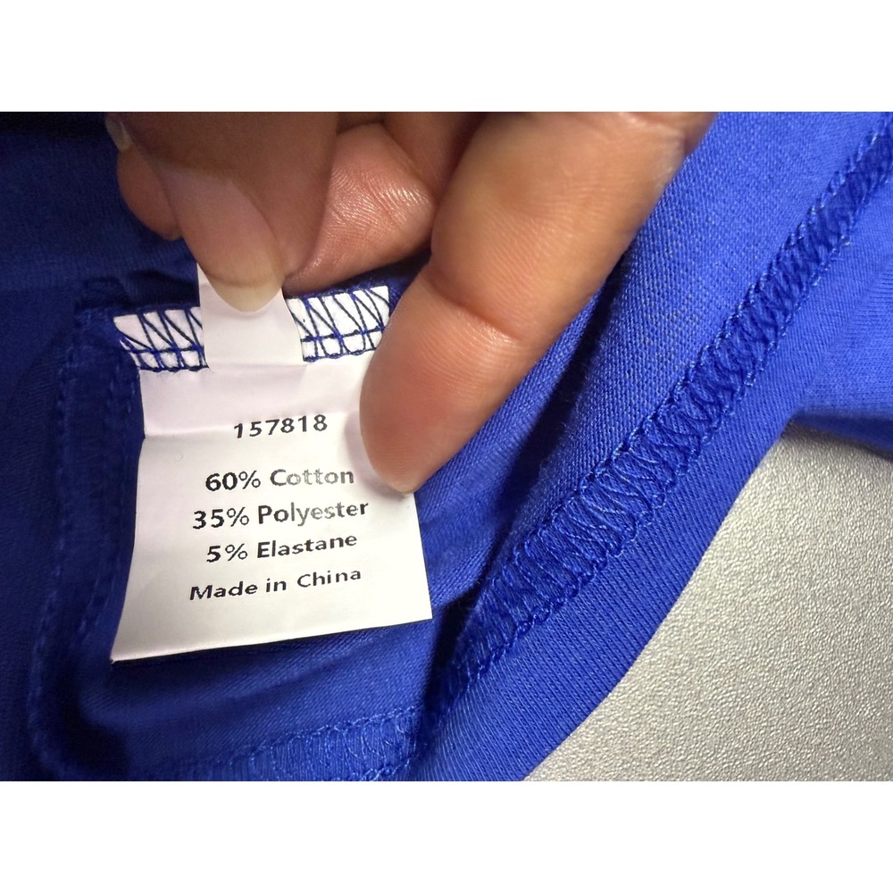 Uoozee Royal Blue Cold Shoulder Asymmetrical Ring Detail Long Sleeve Top L NEW - Picture 7 of 11